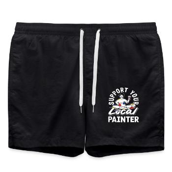 Soutenez de manière créative votre peintre local - Short de bain - noir - Devant - AI Model Male 185 light (185cm)