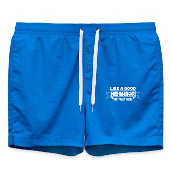 Like a good neighbor stay over there humorous - Swim Trunks - cobalt blue - Front