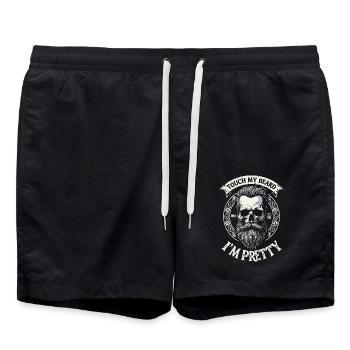 Touch My Beard and Tell Me I'm Pretty - Short de bain - noir - Devant - AI Model Male 185 light (185cm)