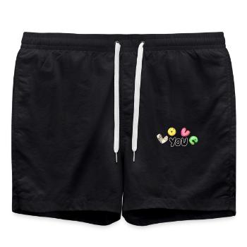 Süßer Donut Liebe Dich Design Cute Donut Love You - Badeshorts - Schwarz - Vorne - AI Model Male 185 light (185cm)