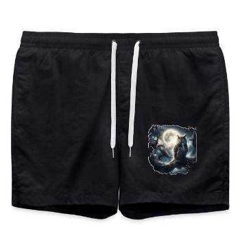EULE BEI NACHT - Badeshorts - Schwarz - Vorne - AI Model Male 185 light (185cm)