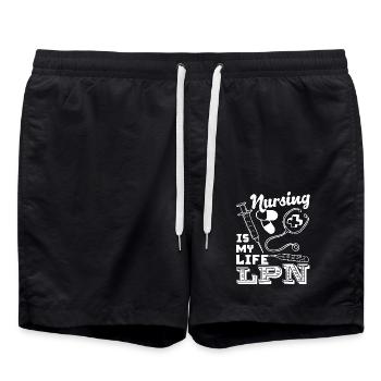 LPN Nurse LPN Nurse Is My Life - Swim Trunks - black - Front - AI Model Male 185 light (185cm)