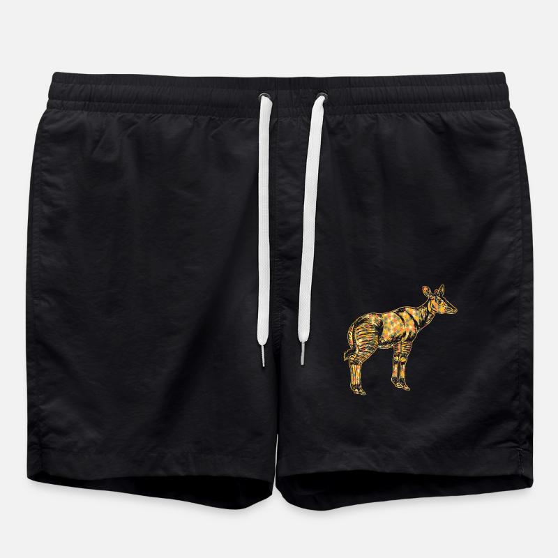 Okapi Geometric - Swim Trunks - black