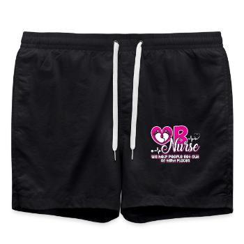 OB Nurse Funny OB Nurse - Swim Trunks - black - Front - AI Model Male 185 light (185cm)