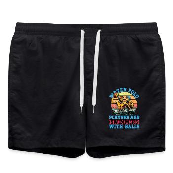 Water Polo Players Are Swimmers With Ball Sports - Badeshorts - Schwarz - Vorne - AI Model Male 185 light (185cm)