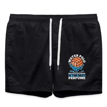 Water Polo Because Chlorine Is The Best Swimmer - Swim Trunks - black - Front - AI Model Male 185 light (185cm)