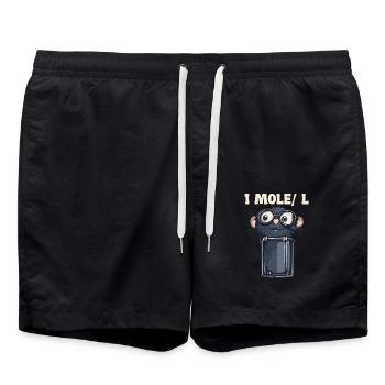 1 Mole/L Chemistry Humor for Scientists and Scientists - Swim Trunks - black - Front - AI Model Male 185 light (185cm)
