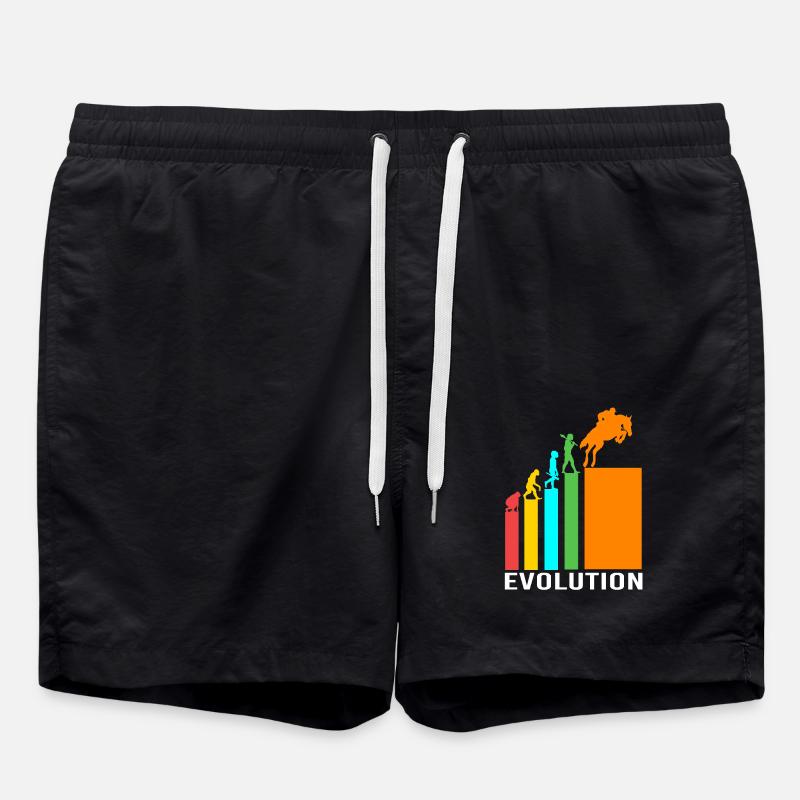 Springreiten Springpferd - Badeshorts - Schwarz