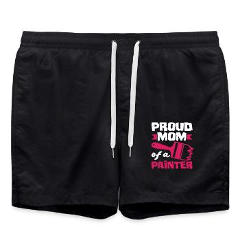 Stolze Mama Eines Malers - Badeshorts - Schwarz - Vorne - AI Model Male 185 light (185cm)