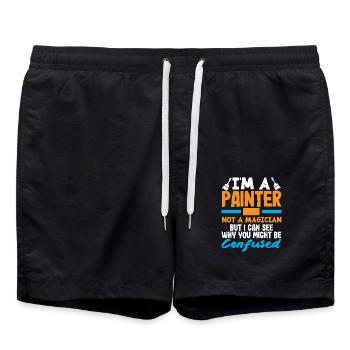 I'm A Painter Not A Magician Design - Swim Trunks - black - Front - AI Model Male 185 light (185cm)