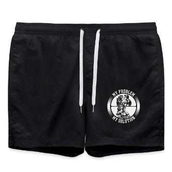 Water Polo Player My Problem My Pictogram Dad Mom - Swim Trunks - black - Front - AI Model Male 185 light (185cm)