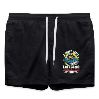 Water Polo A Short Story I Am A Proud Goalkeeper - Badeshorts - Schwarz - Vorne - AI Model Male 185 light (185cm)