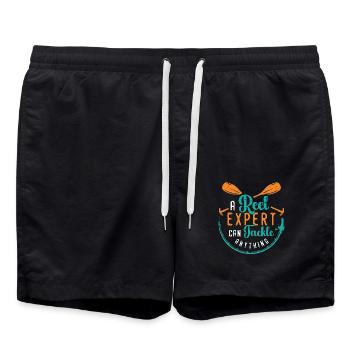 Kayak Fishing A Reel Expert Can Tackle Fisherman - Swim Trunks - black - Front - AI Model Male 185 light (185cm)