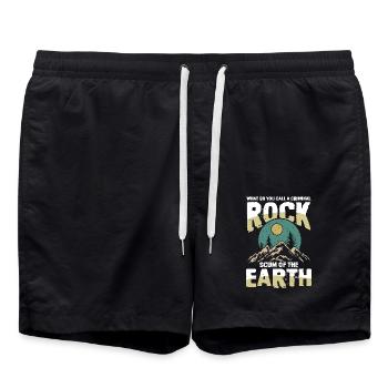 Geologe Geologie Gesteinserkundung für einen - Badeshorts - Schwarz - Vorne - AI Model Male 185 light (185cm)