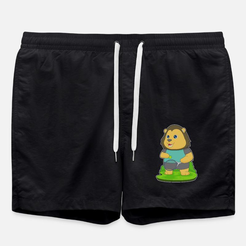 Lion Tennis Rackets - Swim Trunks - black