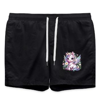 Love Unicorns Valentines Day Love - Badeshorts - Schwarz - Vorne - AI Model Male 185 light (185cm)