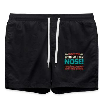 Ich Liebe Dich Mit Meiner Ganzen Nase Humorvoller - Badeshorts - Schwarz - Vorne - AI Model Male 185 light (185cm)