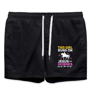 Dressage Dressage Horse Dressage Rider - Swim Trunks - black - Front - AI Model Male 185 light (185cm)