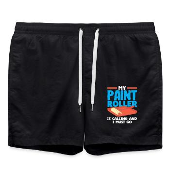 Painter My Paint Roller Is Calling Me - Swim Trunks - black - Front - AI Model Male 185 light (185cm)