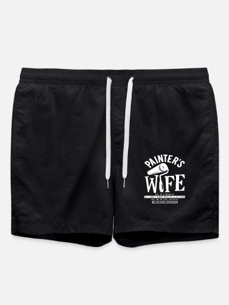 Painter Wife Humorous Message - Swim Trunks - black