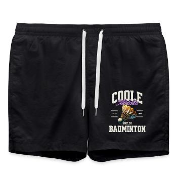 Badminton Mädchen - Badeshorts - Schwarz - Vorne - AI Model Male 185 light (185cm)