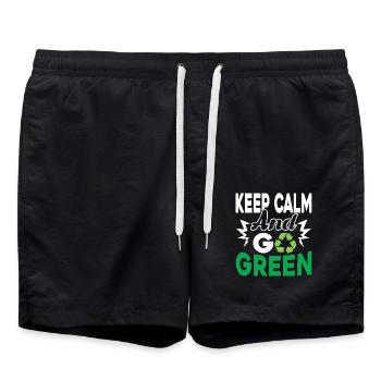 Earth Day Earth Go Green - Swim Trunks - black - Front - AI Model Male 185 light (185cm)