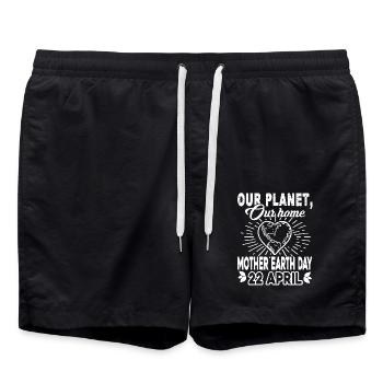 Earth Day Mother Earth Day - Swim Trunks - black - Front - AI Model Male 185 light (185cm)