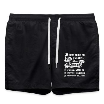 How To Be An Awesome Nurse Practitioner - Swim Trunks - black - Front - AI Model Male 185 light (185cm)