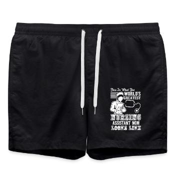 Nursing Assistant Nursing Assistant Mom - Swim Trunks - black - Front - AI Model Male 185 light (185cm)