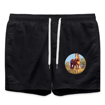 Chevaux Cheval - Short de bain - noir - Devant - AI Model Male 185 light (185cm)