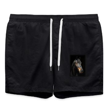 Horses Horse - Swim Trunks - black - Front - AI Model Male 185 light (185cm)