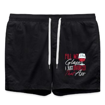 Geschieden Trennung Geschiedene Scheidung - Badeshorts - Schwarz - Vorne - AI Model Male 185 light (185cm)