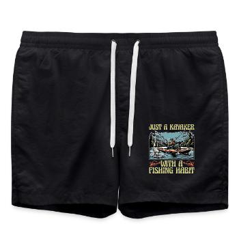 Pêche en kayak juste un kayakiste avec des sports nautiques - Short de bain - noir - Devant - AI Model Male 185 light (185cm)