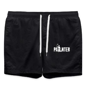 Creative painter with style - Swim Trunks - black - Front - AI Model Male 185 light (185cm)