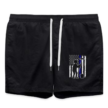 Painter Flag Silhouette Creative - Swim Trunks - black - Front - AI Model Male 185 light (185cm)