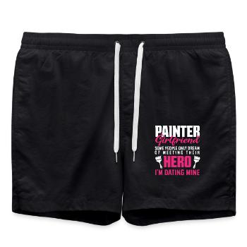 Painter Girlfriend Hero Dream Partner - Swim Trunks - black - Front - AI Model Male 185 light (185cm)
