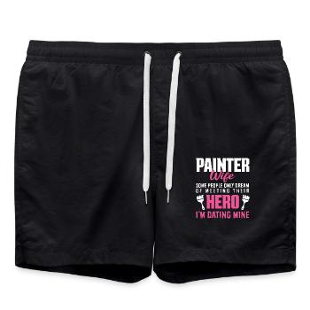 Painter Wife Hero Dream Partner - Swim Trunks - black - Front - AI Model Male 185 light (185cm)
