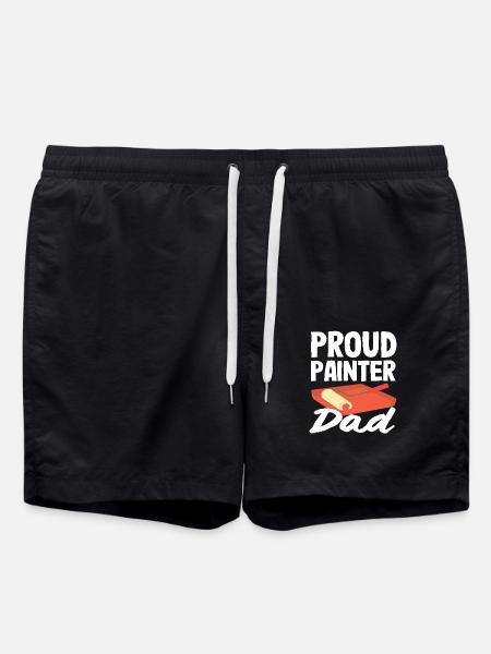 Proud painter dad - Swim Trunks - black