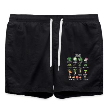 Janvier Collage de fruits et légumes de saison - Short de bain - noir - Devant - AI Model Male 185 light (185cm)
