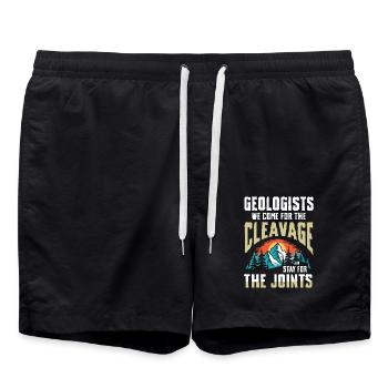 Geologists We Come For The Cleavage für einen - Badeshorts - Schwarz - Vorne - AI Model Male 185 light (185cm)