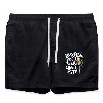 Majorque Party Saying - Ivre Qui Est Main - Short de bain - noir - Devant - AI Model Male 185 light (185cm)