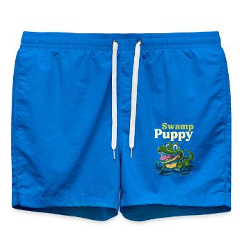 Chiot des marais drôle crocodile dessin animé Design - Short de bain - cobalt blue - Devant