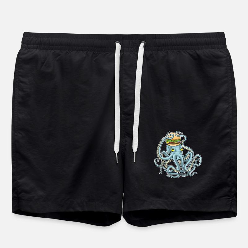 Krake Cheeseburger - Badeshorts - Schwarz