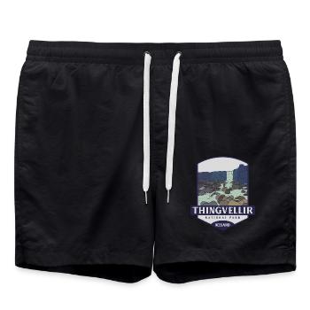 Parc national de Thingvellir - Islande - Short de bain - noir - Devant - AI Model Male 185 light (185cm)