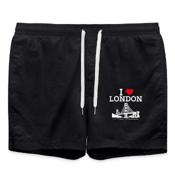I Love London Golden Gate Cool Paris France Bridge - Swim Trunks - black - Front - AI Model Male 185 light (185cm)