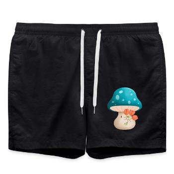 Mignon Murshoom tenant des fleurs - Short de bain - noir - Devant - AI Model Male 185 light (185cm)