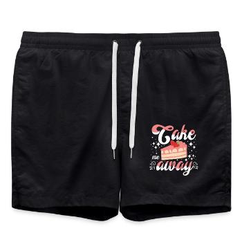 Pastry Lover Cake Me Away Cute Baking Gift - Badeshorts - Schwarz - Vorne - AI Model Male 185 light (185cm)