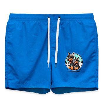 Funny Doberman Dogs - Swim Trunks - cobalt blue - Front