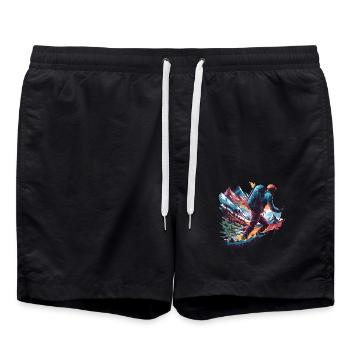 Hiking Adventure Wild Nature für einen Wanderer - Badeshorts - Schwarz - Vorne - AI Model Male 185 light (185cm)