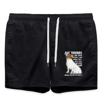 Rat Terriers Do This Amazing Thing - Swim Trunks - black - Front - AI Model Male 185 light (185cm)